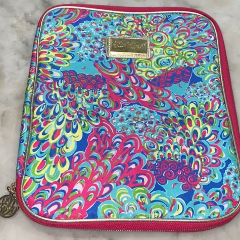 Lilly Pulitzer Zippered Laptop Tablet Ipod Case With Storage . NWOT